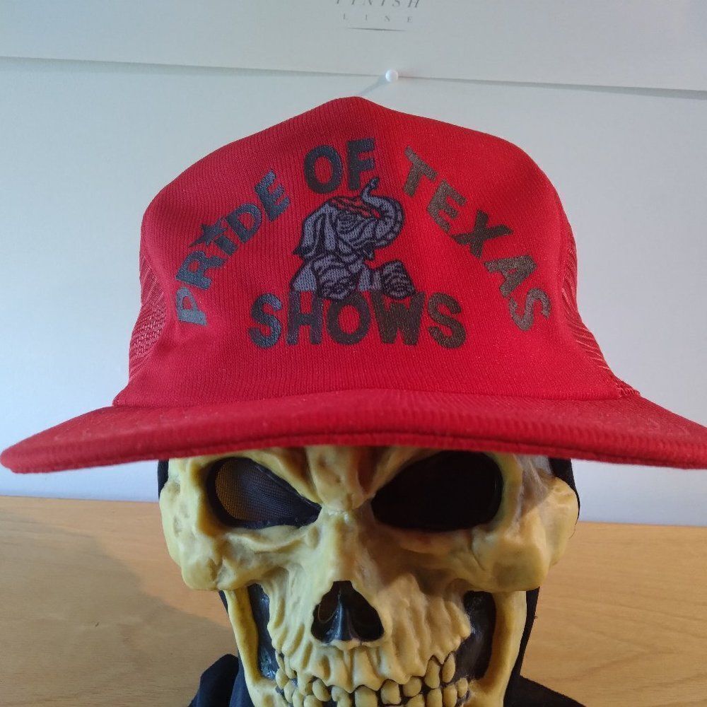 Vintage Pride Of Texas Shows Carnival Snap Back Trucker Hat